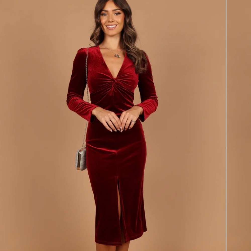 Petal and pup Knot front velvet dress